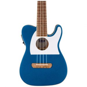 Fullerton Tele® Uke, Walnut Fingerboard, White Pickguard, Lake Placid Blue