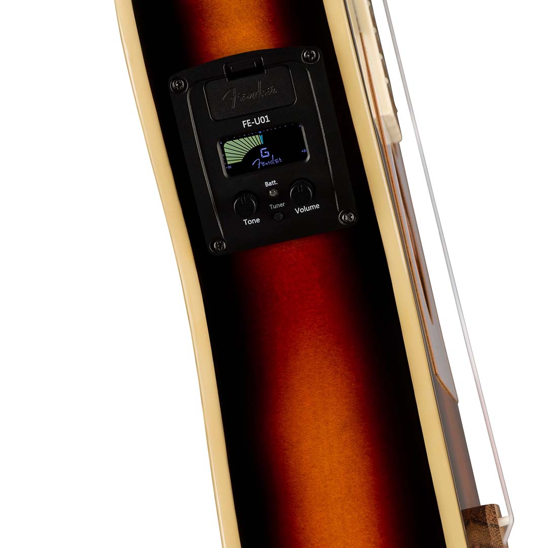 Fullerton Tele® Uke, Walnut Fingerboard, White Pickguard, 2-Color Sunburst - Image 8