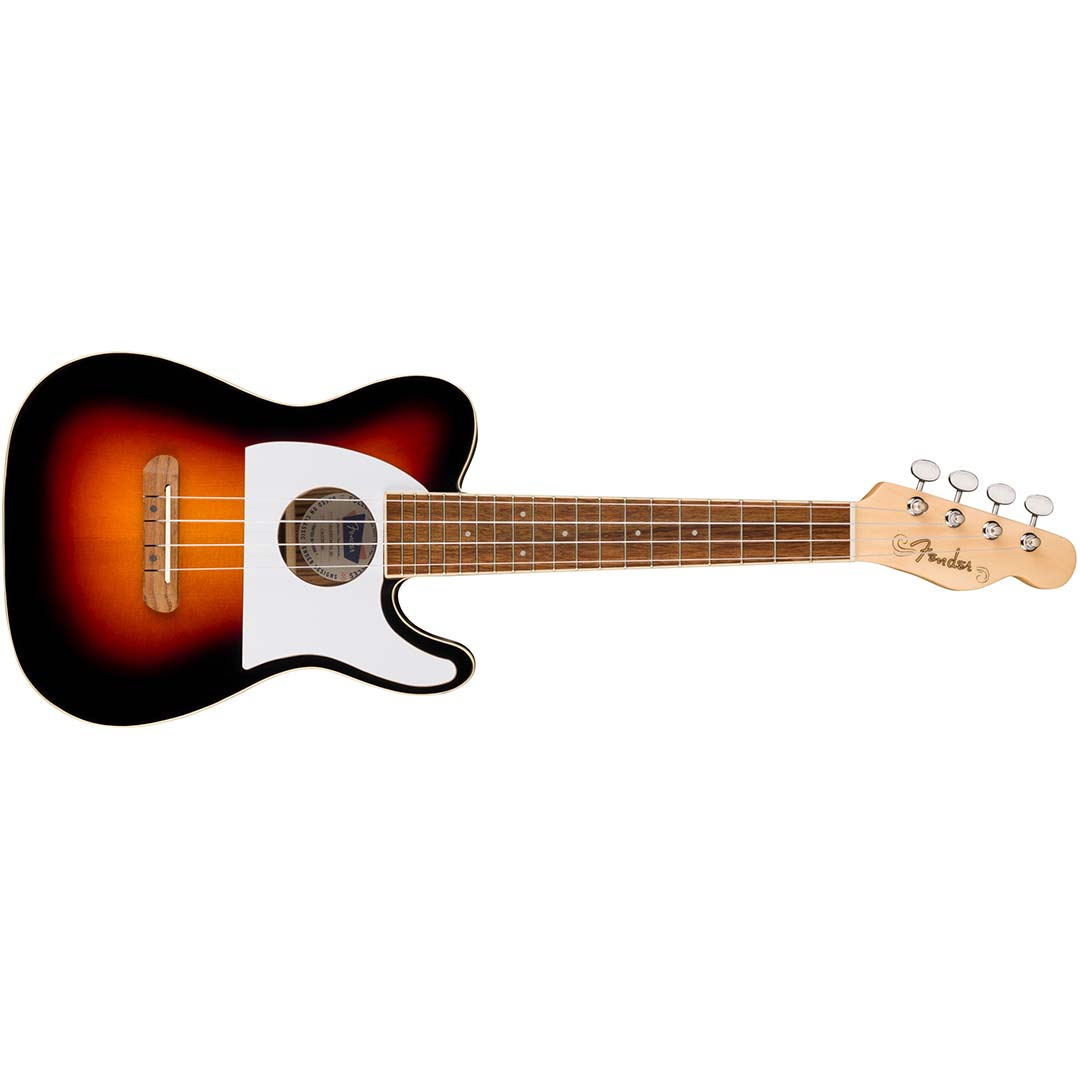 Fullerton Tele® Uke, Walnut Fingerboard, White Pickguard, 2-Color Sunburst - Image 2