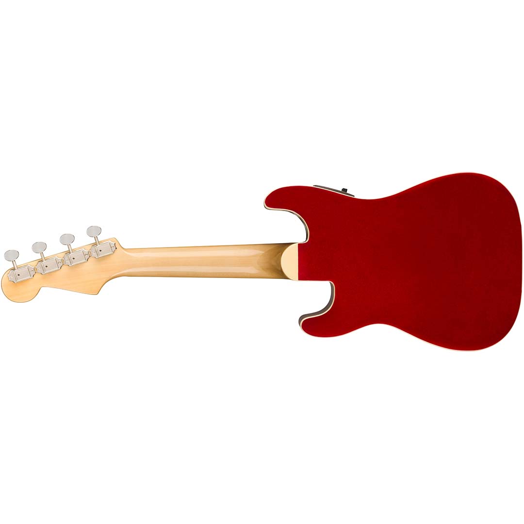 Fullerton Strat® Uke, Walnut Fingerboard, White Pickguard Candy Apple Red - Image 3