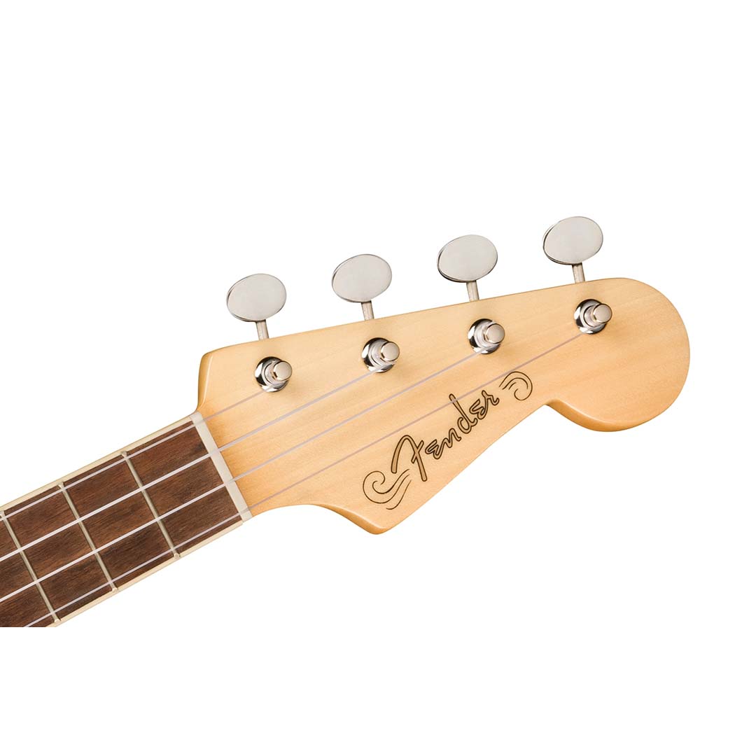 Fullerton Strat® Uke, Walnut Fingerboard, White Pickguard Candy Apple Red - Image 6