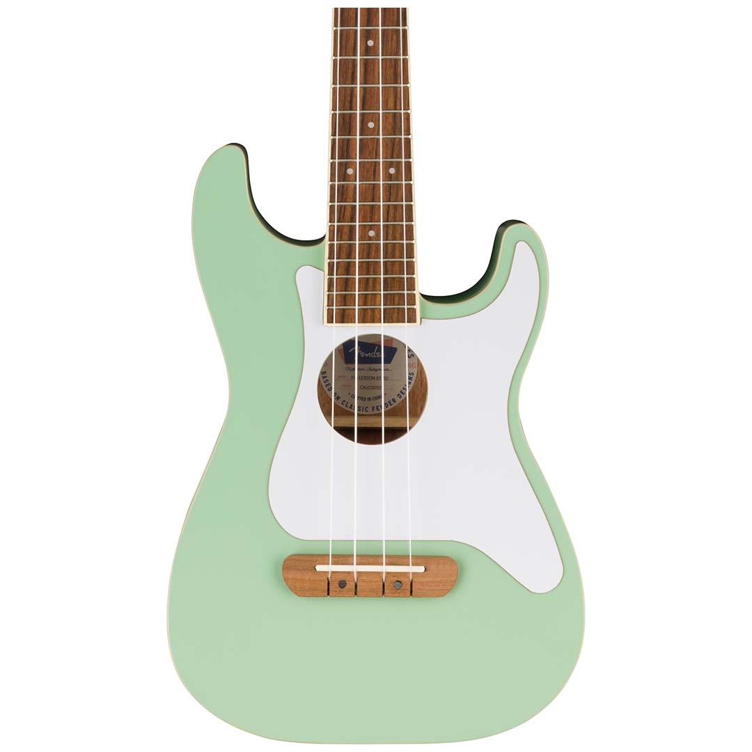 Fullerton Strat® Uke, Walnut Fingerboard, White Pickguard, Surf Green