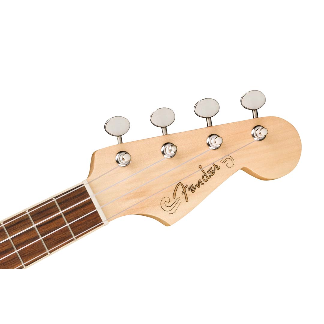 Fullerton Strat® Uke, Walnut Fingerboard, White Pickguard, Surf Green - Image 6