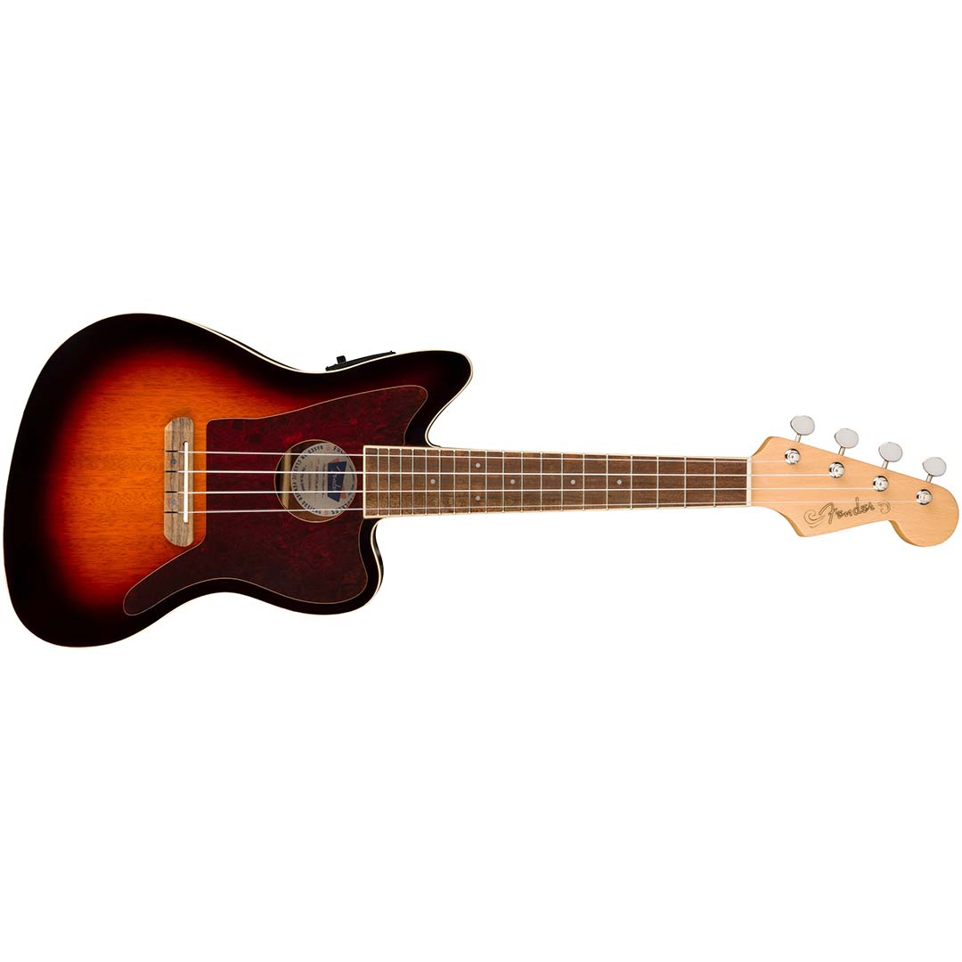 Fullerton Jazzmaster® Uke, Walnut Fingerboard, Tortoiseshell Pickguard, 3-Color Sunburst - Image 2