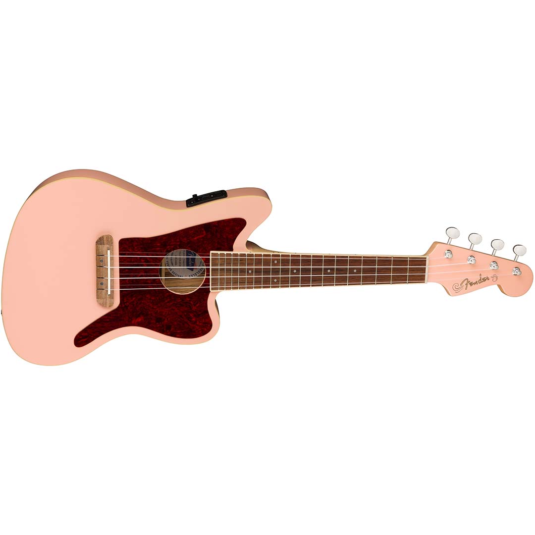 Fullerton Jazzmaster® Uke, Walnut Fingerboard, Tortoiseshell Pickguard, Shell Pink - Image 4