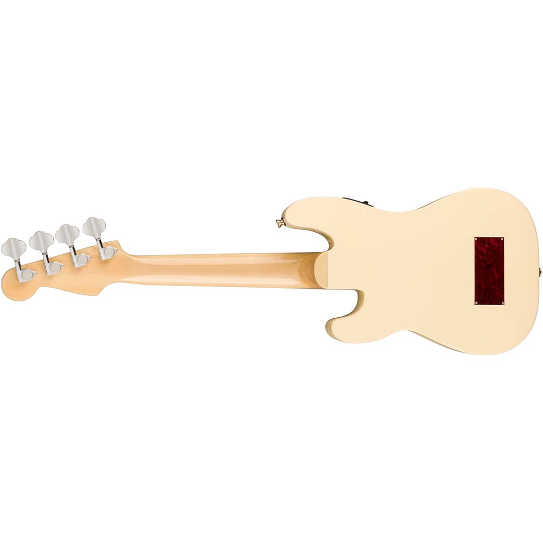 Fullerton Precision Bass® Uke, Walnut Fingerboard, Tortoiseshell Pickguard, Olympic White - Image 3