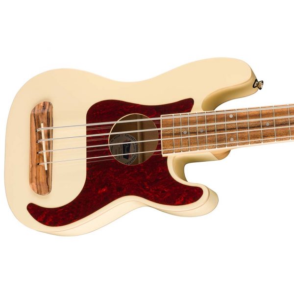 Fullerton Precision Bass® Uke, Walnut Fingerboard, Tortoiseshell Pickguard, Olympic White - Image 5