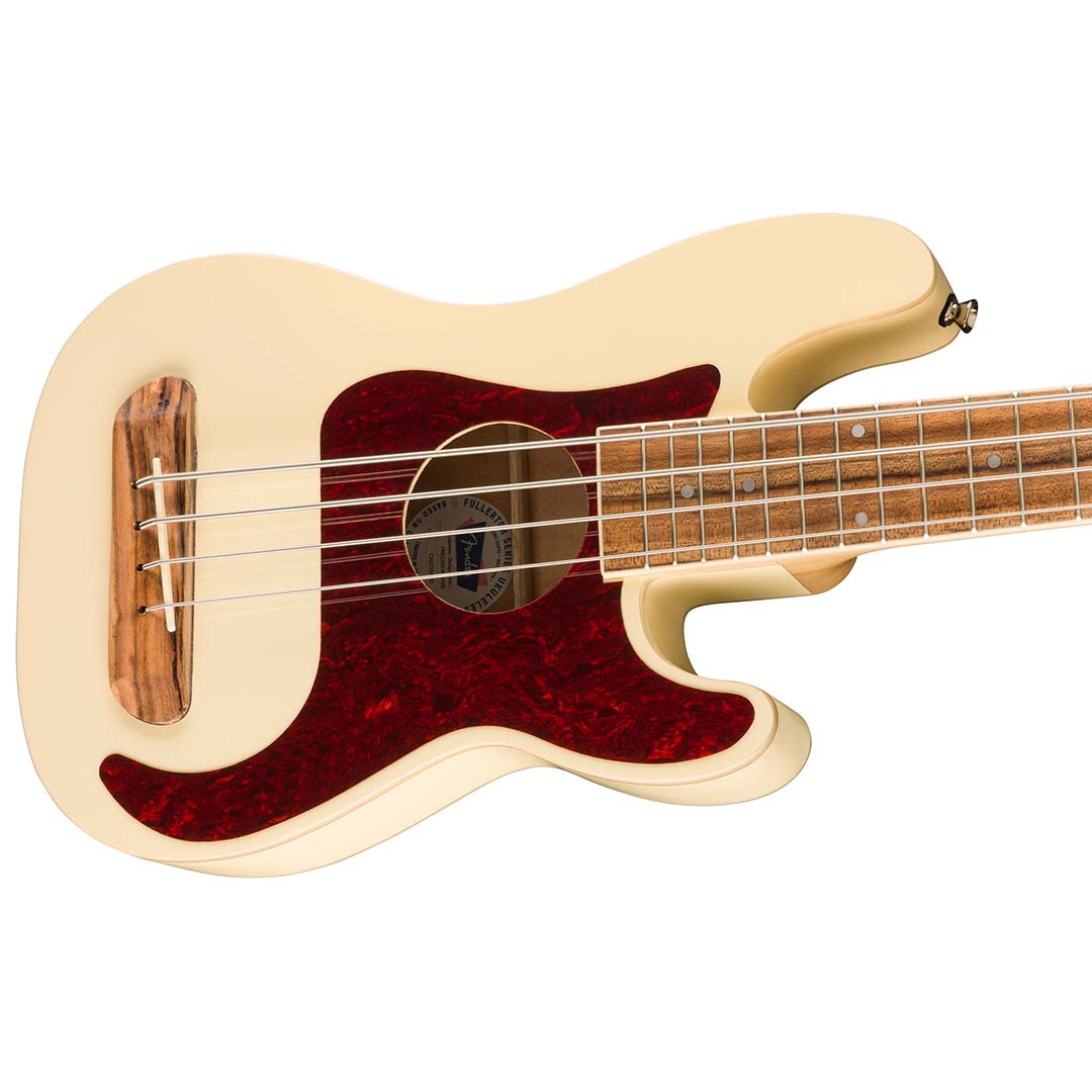 Fullerton Precision Bass® Uke, Walnut Fingerboard, Tortoiseshell Pickguard, Olympic White - Image 5