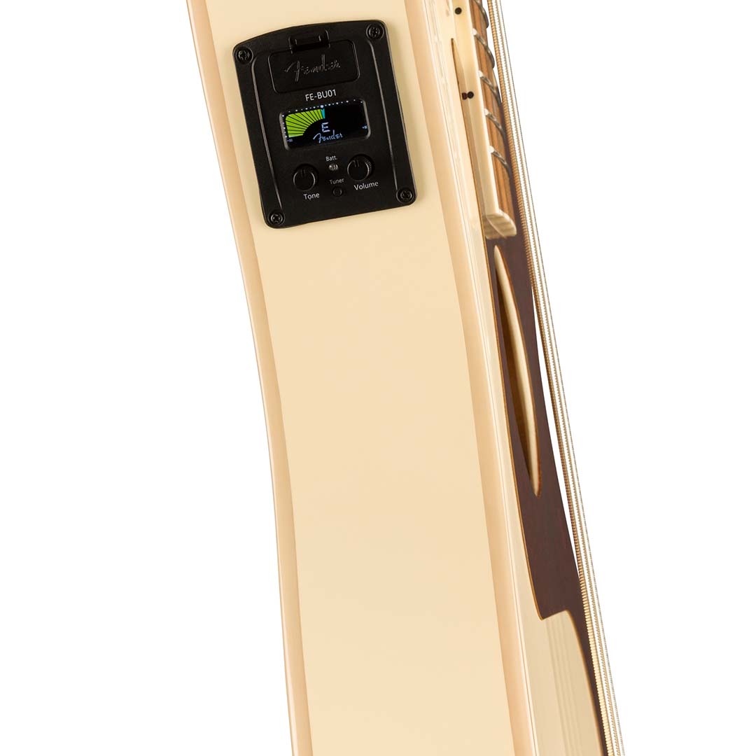 Fullerton Precision Bass® Uke, Walnut Fingerboard, Tortoiseshell Pickguard, Olympic White - Image 8
