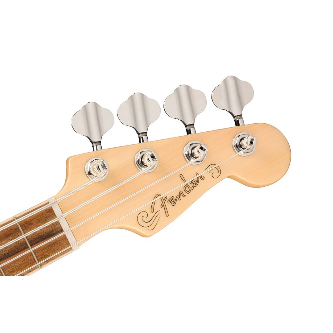 Fullerton Precision Bass® Uke, Walnut Fingerboard, Tortoiseshell Pickguard, Olympic White - Image 6