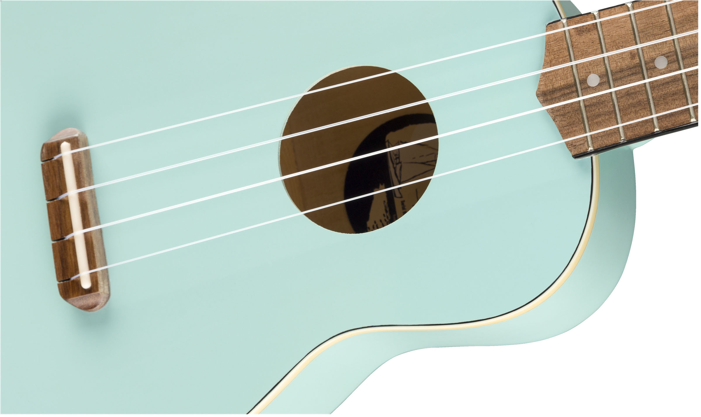 Venice Soprano Uke, Walnut Fingerboard, Daphne Blue - Image 5