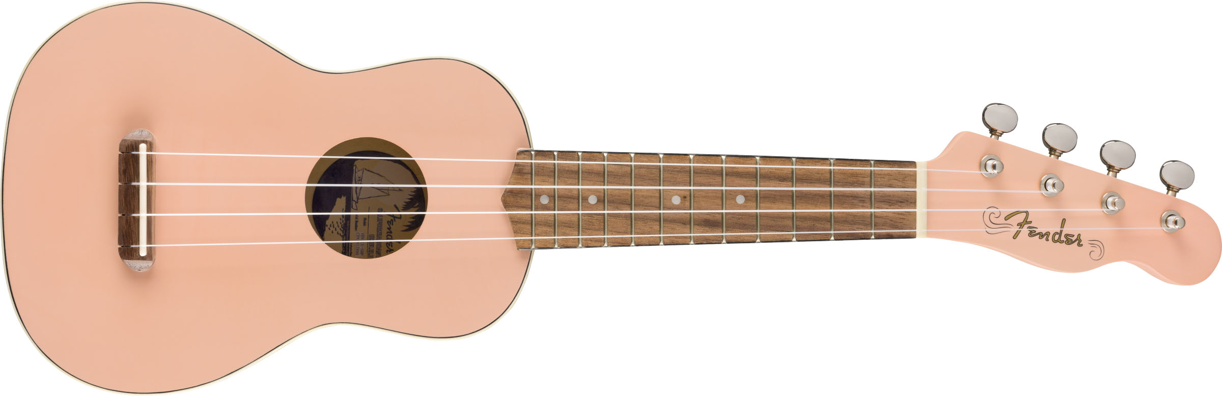 Venice Soprano Uke, Walnut Fingerboard, Shell Pink - Image 2