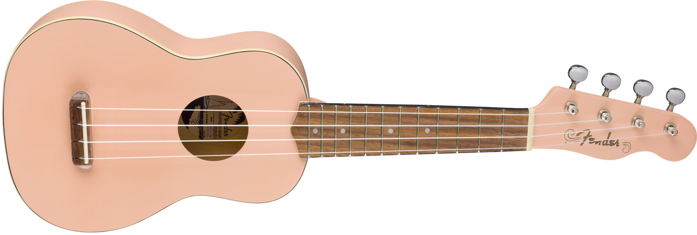 Venice Soprano Uke, Walnut Fingerboard, Shell Pink - Image 4