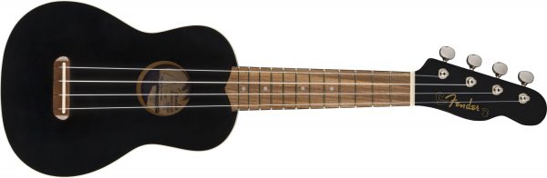 Venice Soprano Uke, Walnut Fingerboard, Black - Image 2