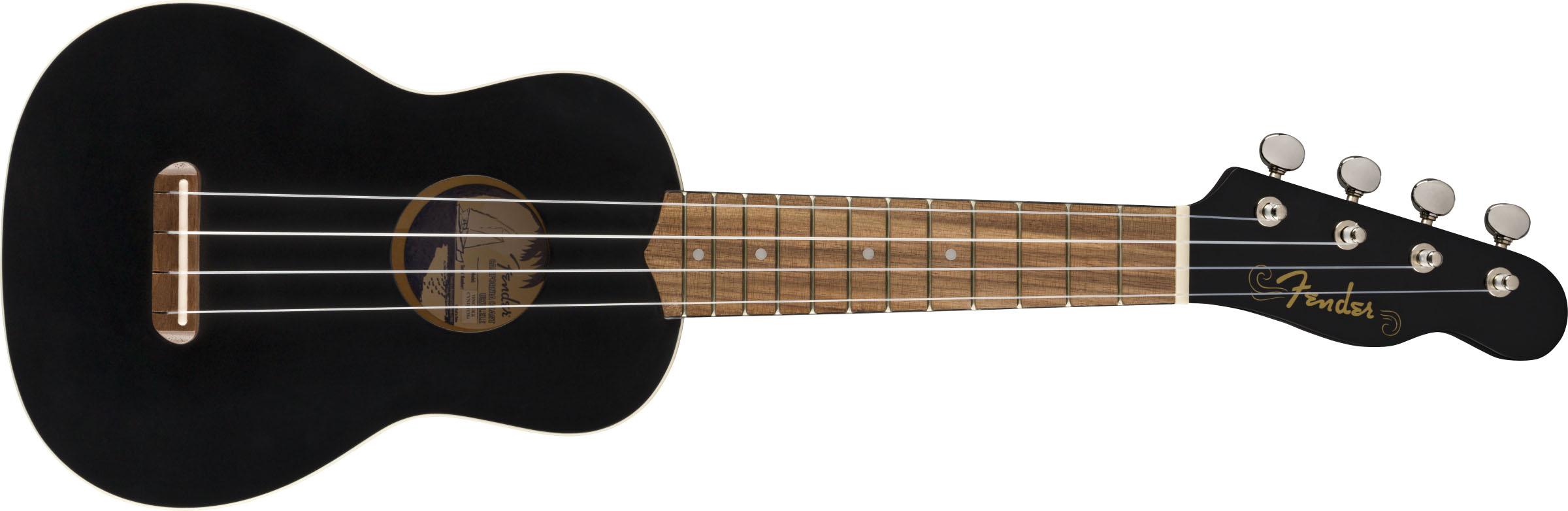 Venice Soprano Uke, Walnut Fingerboard, Black - Image 2