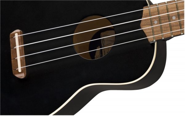 Venice Soprano Uke, Walnut Fingerboard, Black - Image 5