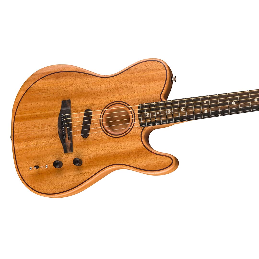 American Acoustasonic® Telecaster® All-Mahogany, Ebony Fingerboard, Natural - Image 5