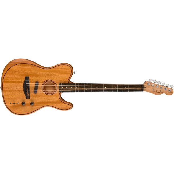 American Acoustasonic® Telecaster® All-Mahogany, Ebony Fingerboard, Natural - Image 4