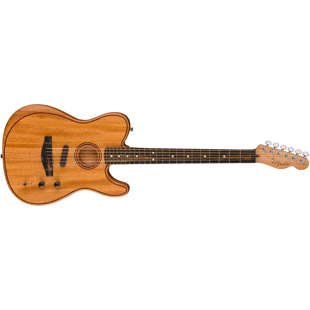 American Acoustasonic® Telecaster® All-Mahogany, Ebony Fingerboard, Natural - Image 4