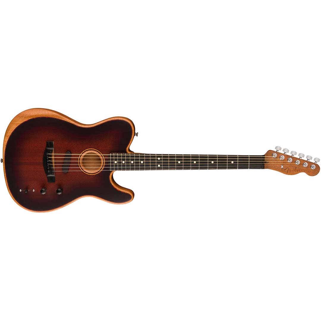 American Acoustasonic® Telecaster® All-Mahogany, Ebony Fingerboard, Bourbon Burst - Image 4