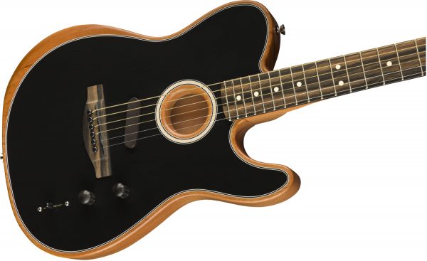 American Acoustasonic® Telecaster®, Ebony Fingerboard, Black - Image 6