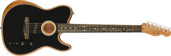 American Acoustasonic® Telecaster®, Ebony Fingerboard, Black - Image 2