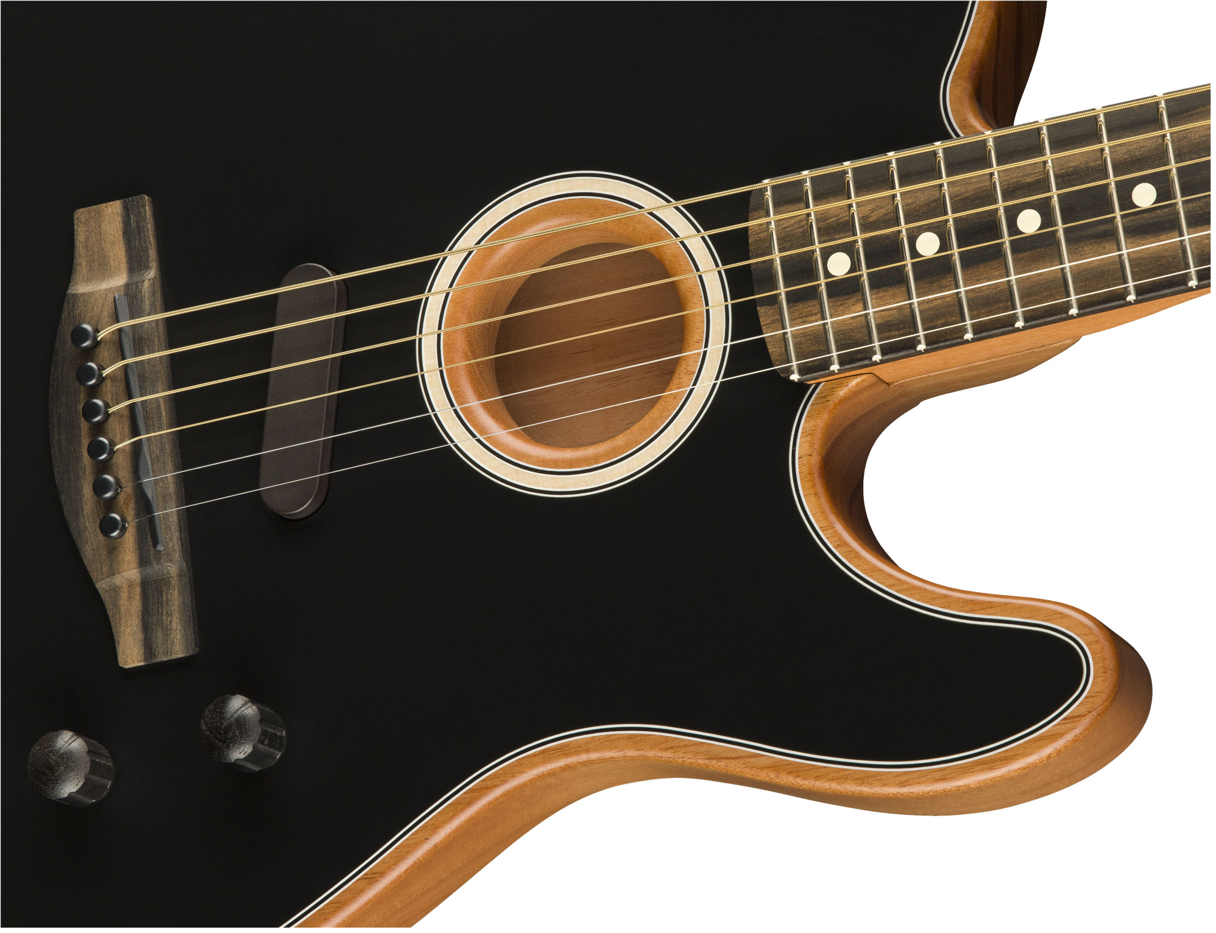 American Acoustasonic® Telecaster®, Ebony Fingerboard, Black - Image 5
