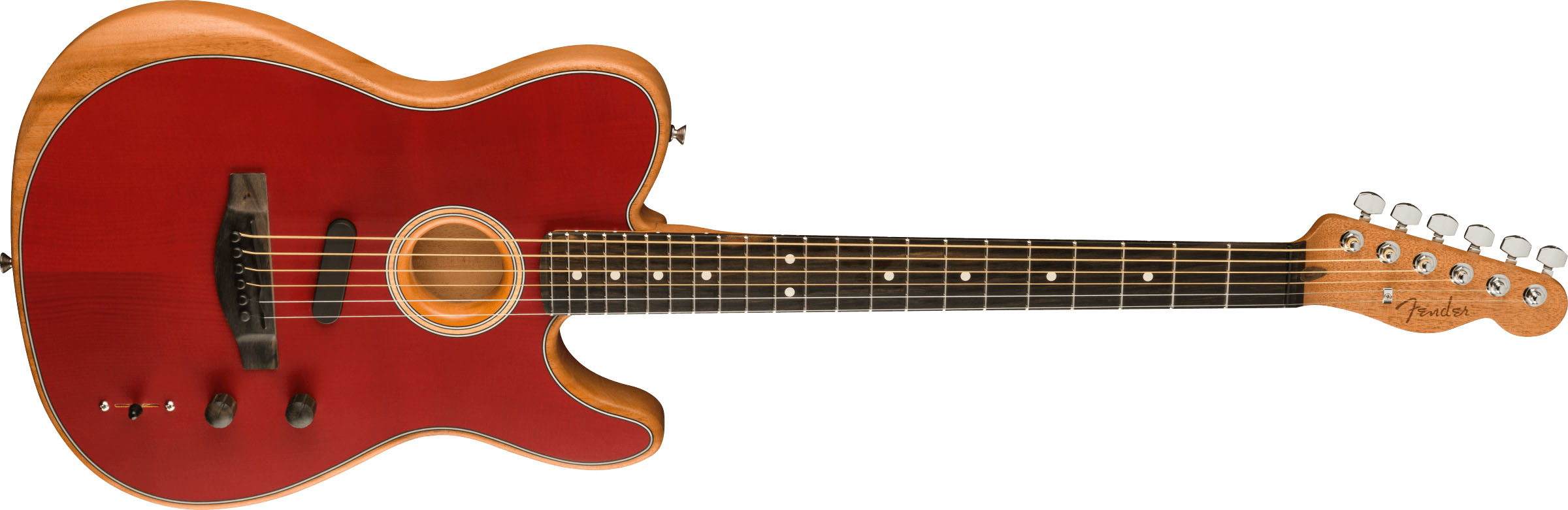 American Acoustasonic® Telecaster®, Ebony Fingerboard, Crimson Red - Image 4