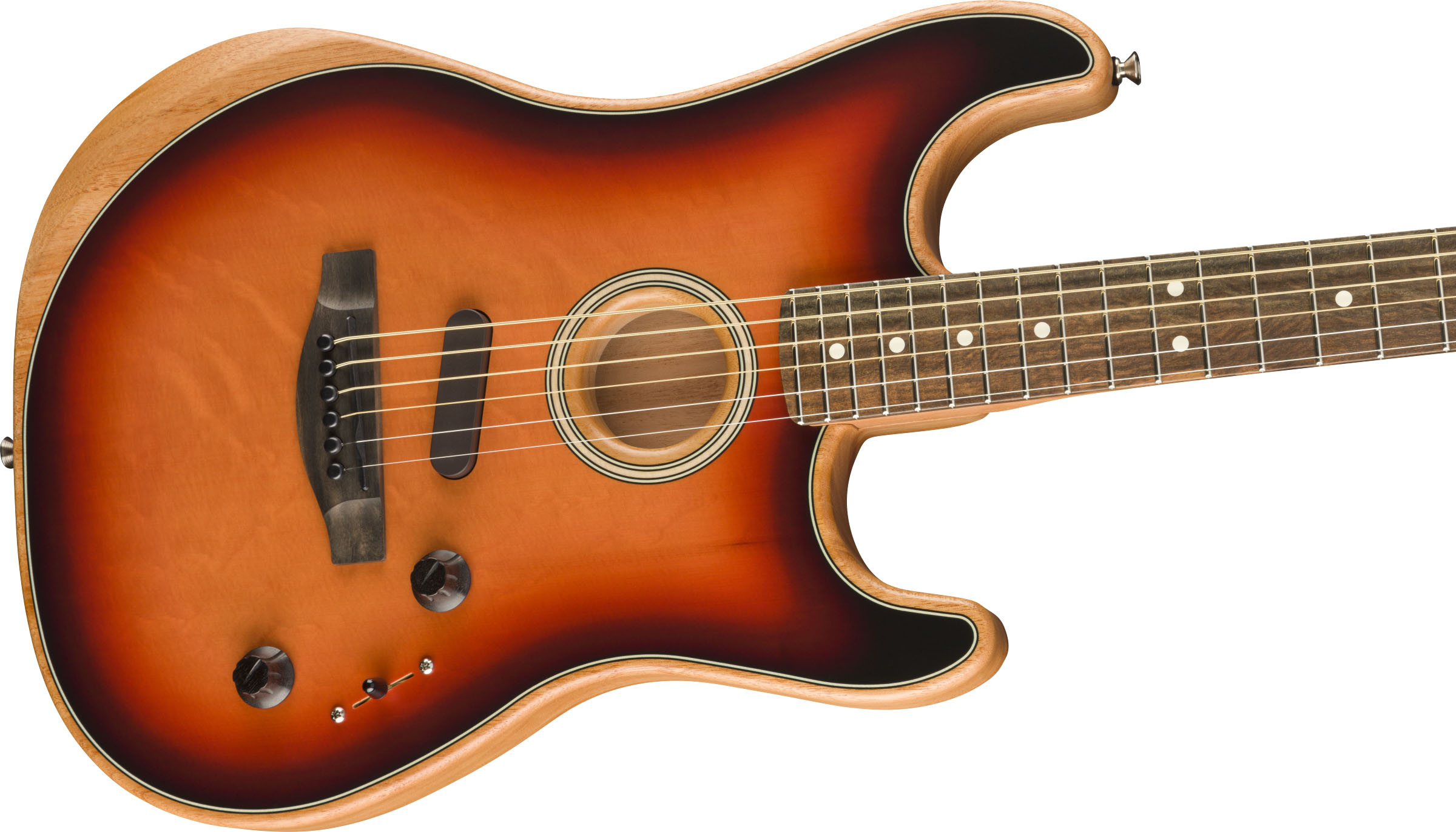 American Acoustasonic® Strat®, Ebony Fingerboard, 3-Color Sunburst - Image 4
