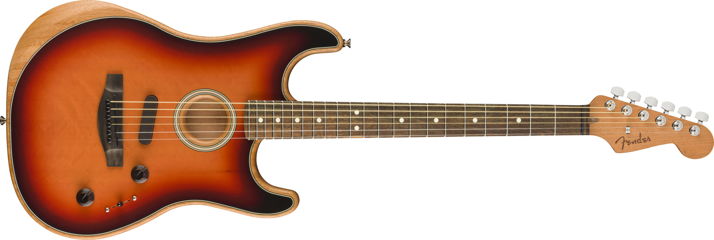 American Acoustasonic® Strat®, Ebony Fingerboard, 3-Color Sunburst - Image 2