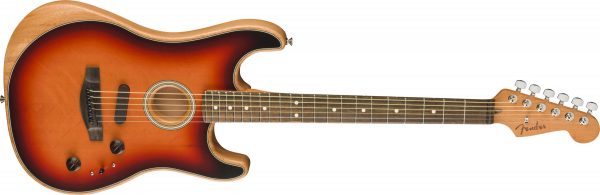 American Acoustasonic® Strat®, Ebony Fingerboard, 3-Color Sunburst - Image 5