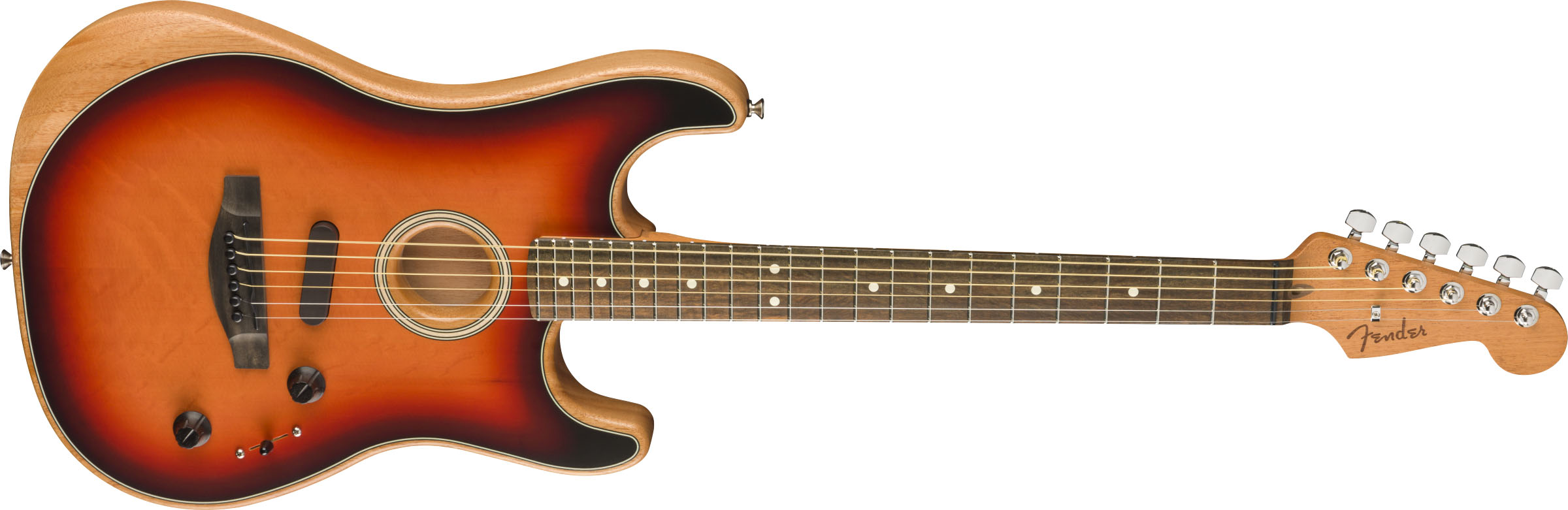 American Acoustasonic® Strat®, Ebony Fingerboard, 3-Color Sunburst - Image 5