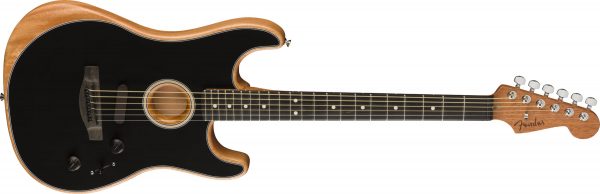 American Acoustasonic® Strat®, Ebony Fingerboard, Black - Image 5