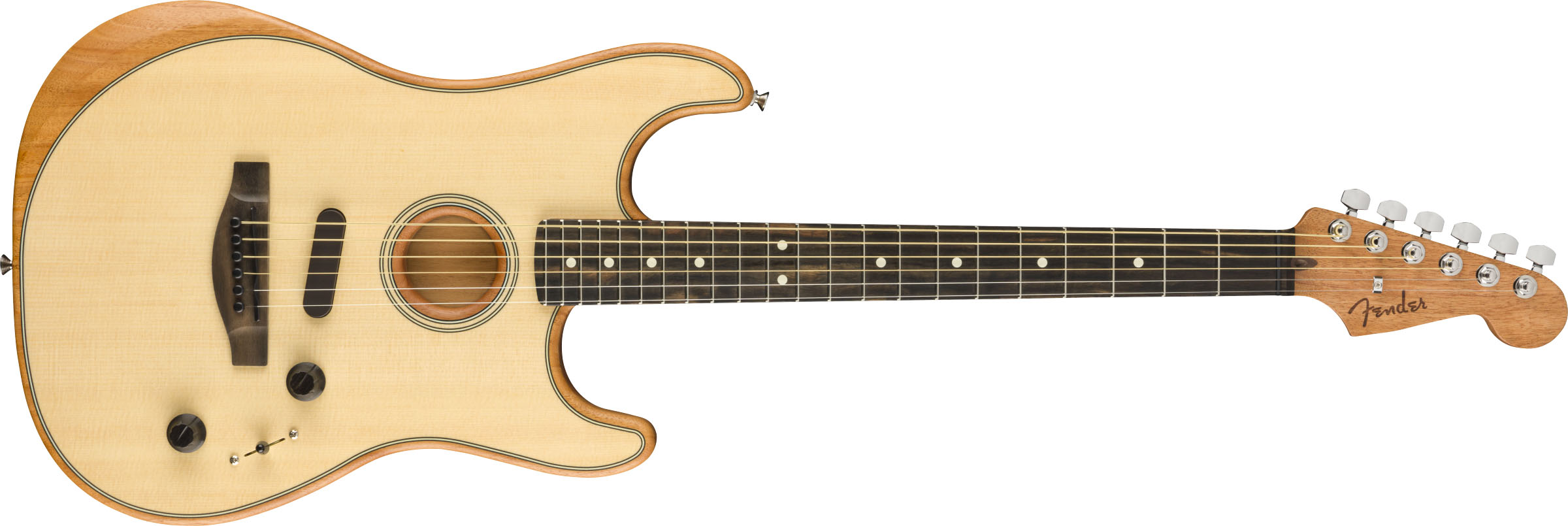 American Acoustasonic® Strat®, Ebony Fingerboard, Natural - Image 2