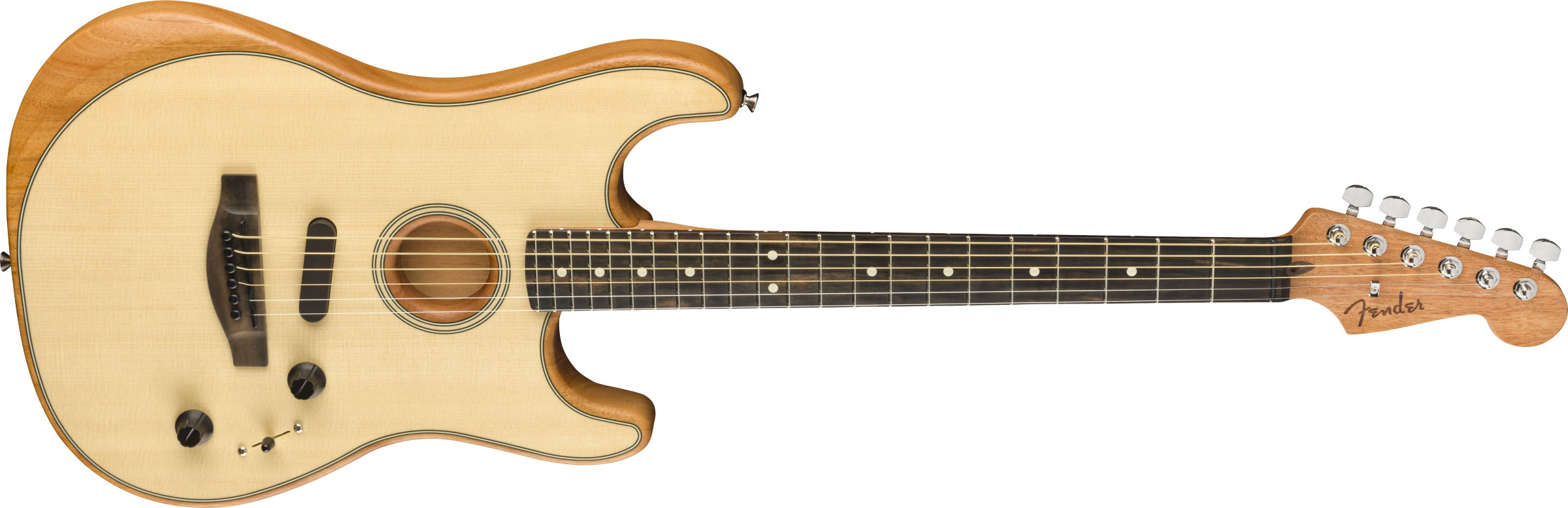 American Acoustasonic® Strat®, Ebony Fingerboard, Natural - Image 5