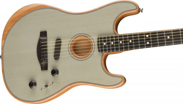 American Acoustasonic® Strat®, Ebony Fingerboard, Transparent Sonic Blue - Image 4