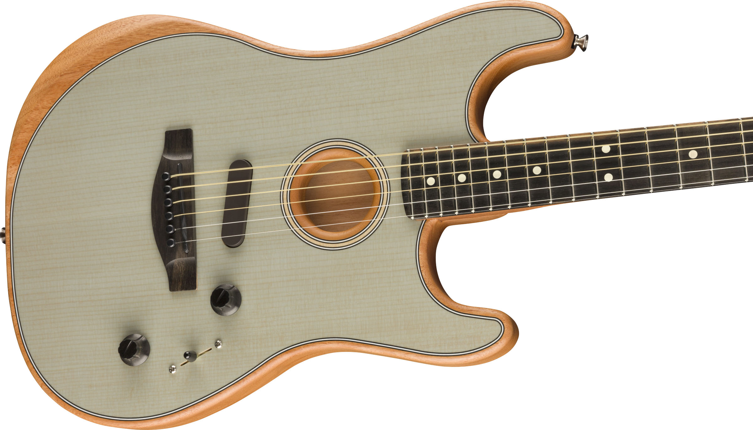 American Acoustasonic® Strat®, Ebony Fingerboard, Transparent Sonic Blue - Image 4
