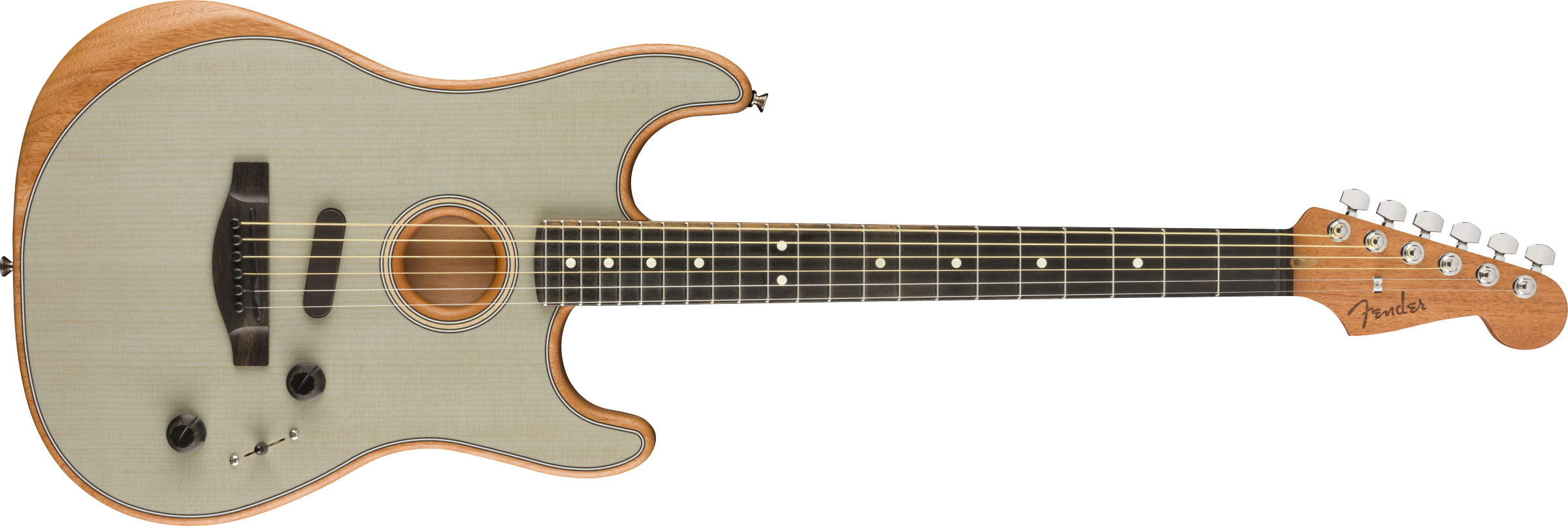 American Acoustasonic® Strat®, Ebony Fingerboard, Transparent Sonic Blue - Image 2