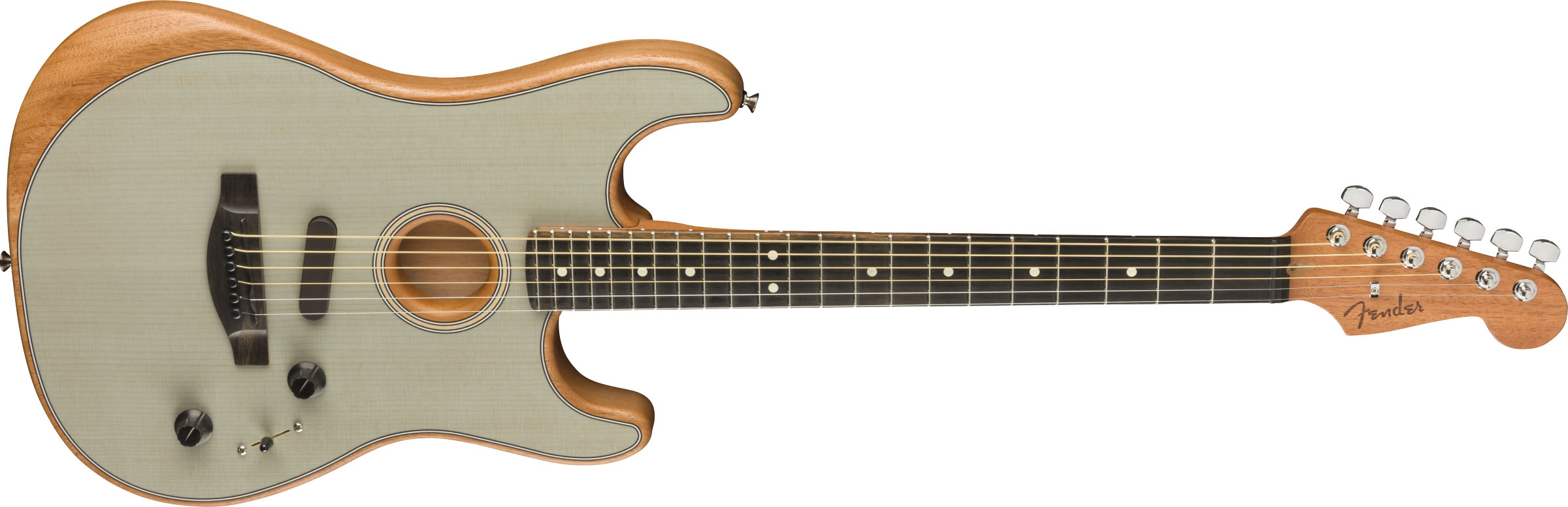 American Acoustasonic® Strat®, Ebony Fingerboard, Transparent Sonic Blue - Image 5