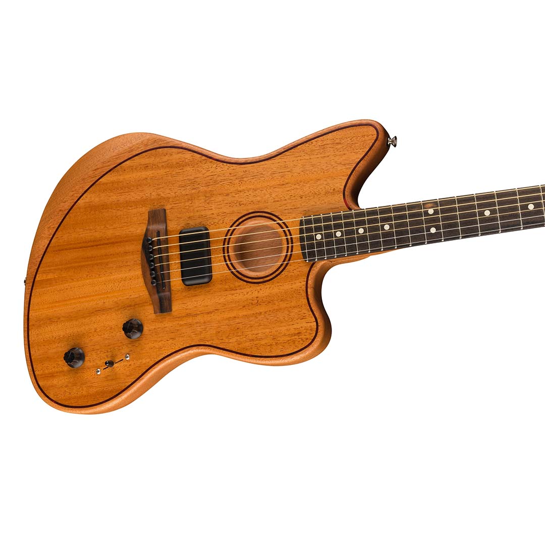 American Acoustasonic® Jazzmaster® All-Mahogany, Ebony Fingerboard, Natural - Image 5
