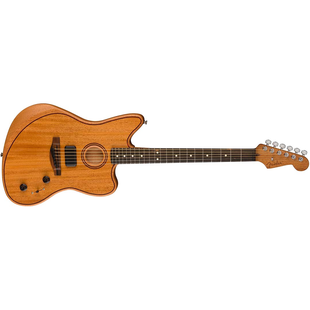 American Acoustasonic® Jazzmaster® All-Mahogany, Ebony Fingerboard, Natural - Image 4