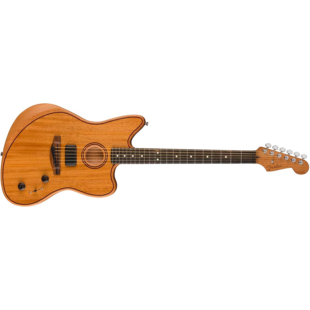 American Acoustasonic® Jazzmaster® All-Mahogany, Ebony Fingerboard, Natural - Image 2