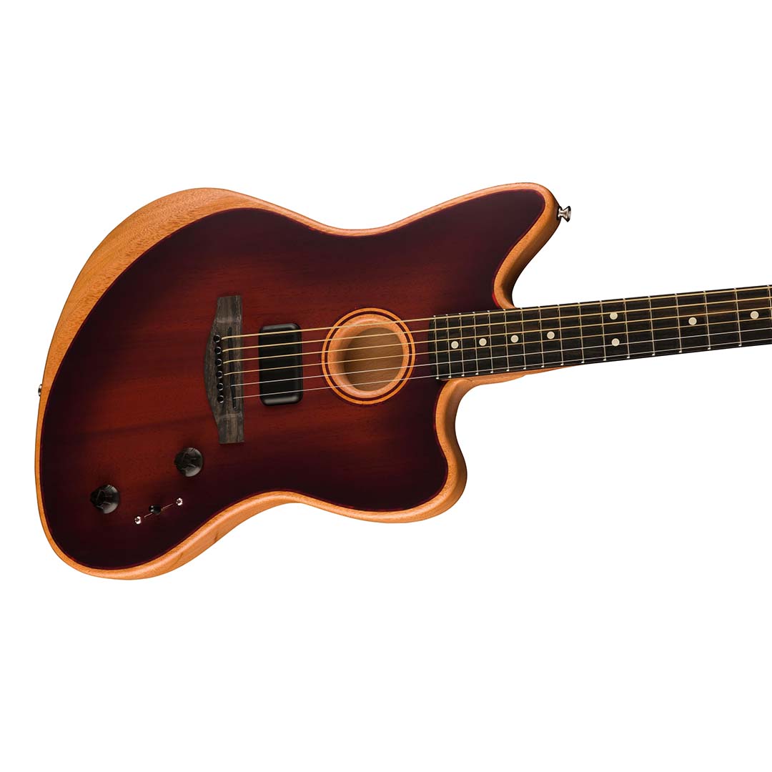 American Acoustasonic® Jazzmaster® All-Mahogany, Ebony Fingerboard, Bourbon Burst - Image 5