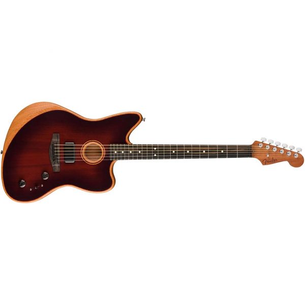 American Acoustasonic® Jazzmaster® All-Mahogany, Ebony Fingerboard, Bourbon Burst - Image 2