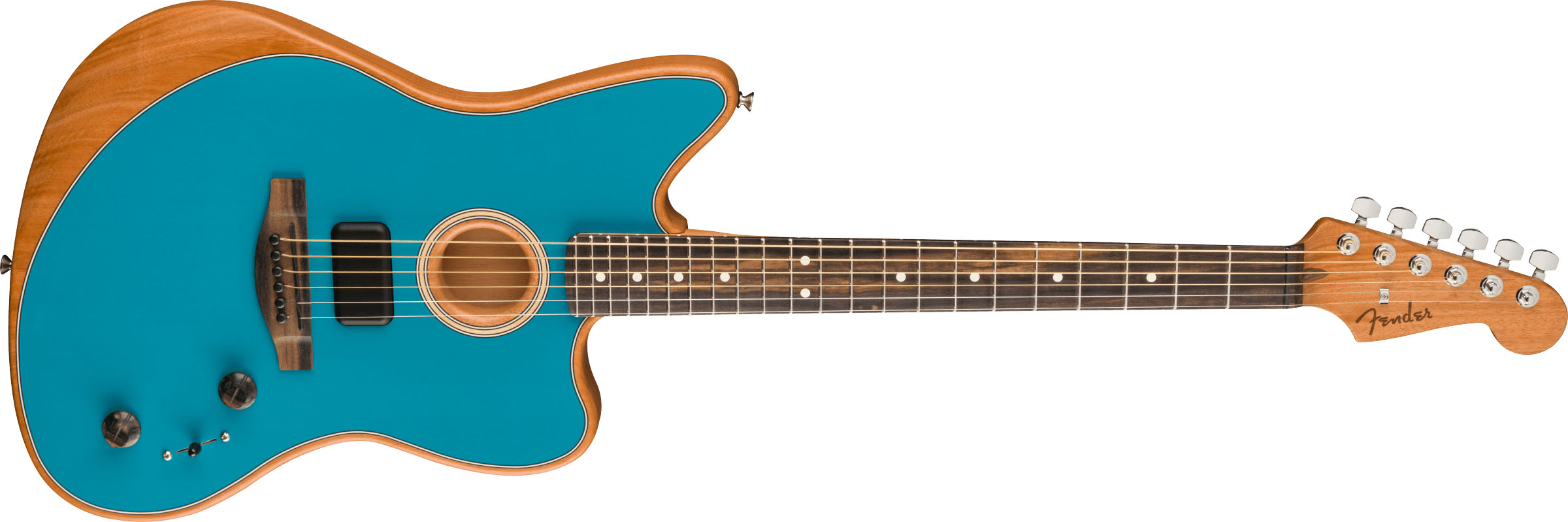 American Acoustasonic® Jazzmaster®, Ocean Turquoise, Ebony Fingerboard - Image 5