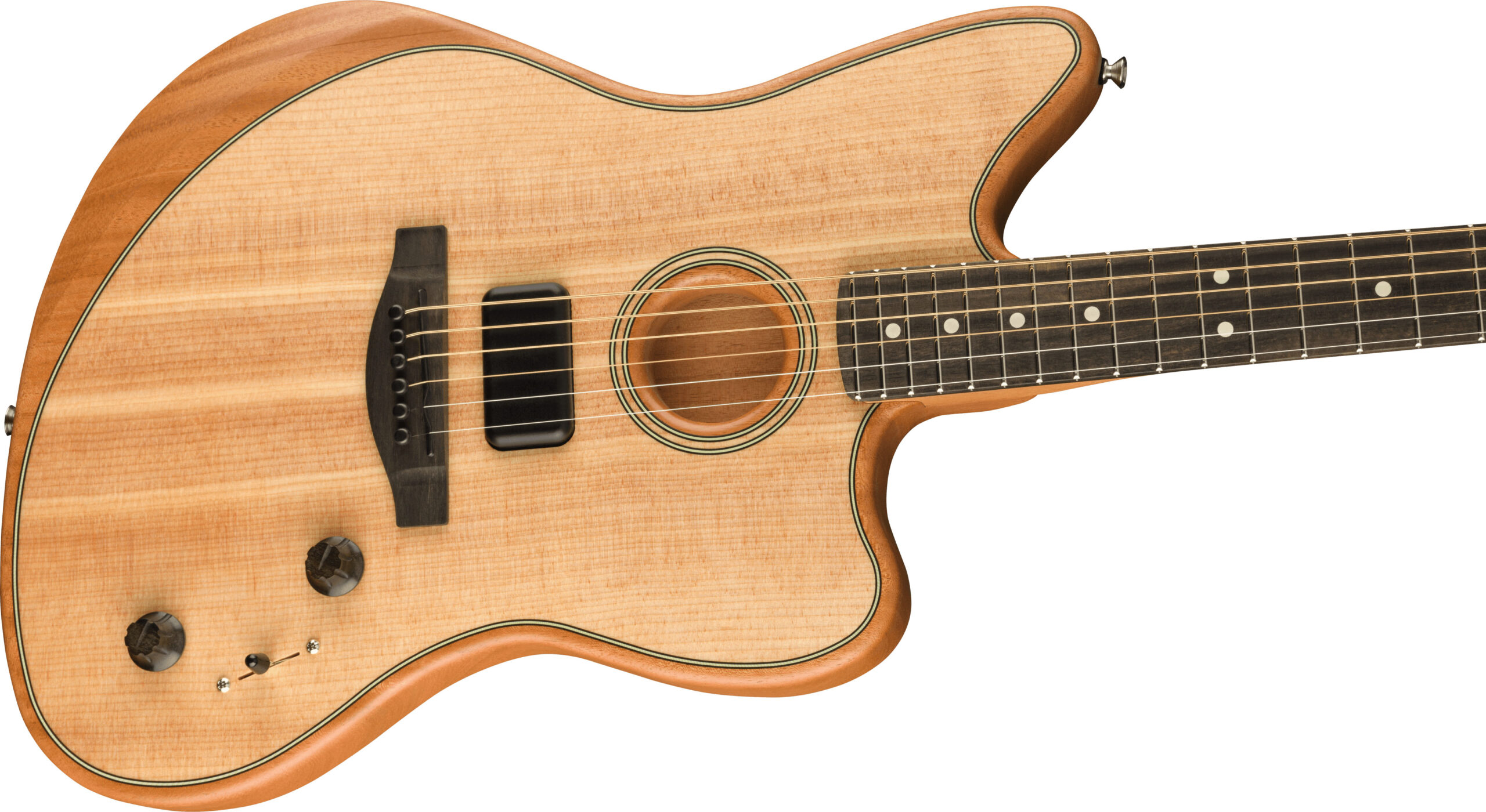 American Acoustasonic® Jazzmaster®, Natural, Ebony Fingerboard - Image 4