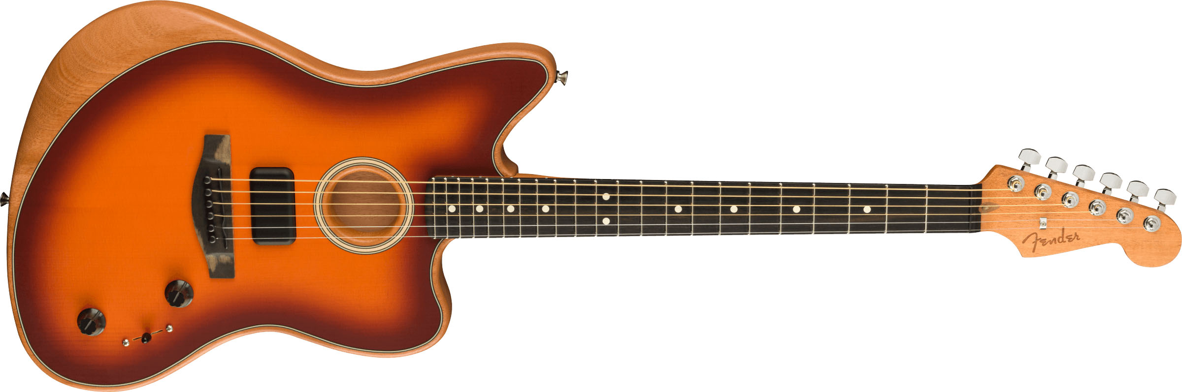 American Acoustasonic® Jazzmaster®, Tobacco Sunburst, Ebony Fingerboard - Image 4