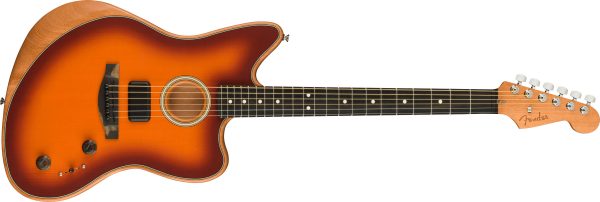 American Acoustasonic® Jazzmaster®, Tobacco Sunburst, Ebony Fingerboard - Image 2