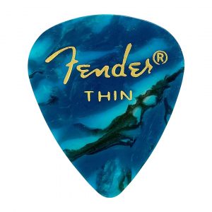 Premium Celluloid 351 Shape Picks, Thin, Ocean Turquoise, 12-Pack
