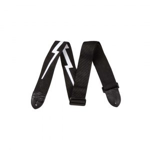 Nylon Lightning Bolt Strap, Black/White, 2"